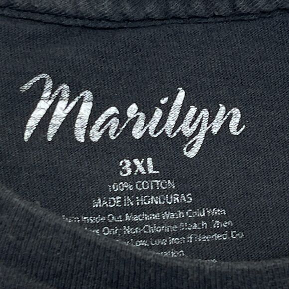 Marilyn Monroe Shirt Men 3XL Black Fame‎ Fortune Roses Graphic Tee Red Lips - Picture 4 of 9